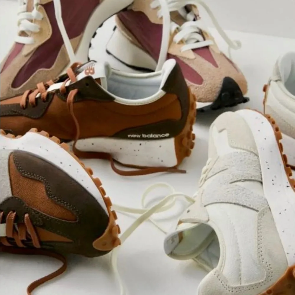 Free People New Balance 327 Sneakers Reflection Tan White Rust - Picture 3 of 9